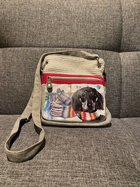 Fuzzy Nation dachshund Crossbody bag